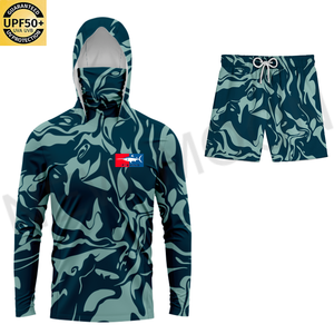 Conjunto de Pesca Personalizable con Protección UV, Transpirable y de Secado Rápido, con Sudadera con Capucha y Pantalones Cortos para Hombre, Listo para Torneos - Product Image 4
