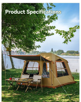 Carpa Inflable Oxford de Doble Pared Premium, Impermeable, Resistente a la Abrasión, de Fácil Montaje, para Campamento Familiar, Senderismo y Actividades al Aire Libre