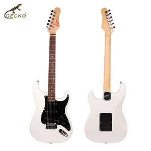 Gecko GE-101WH tốt nhất người bán Guitar Điện Trung Quố<span class=keywords><strong>c</strong></span> nhà máy OEM dây <span class=keywords><strong>c</strong></span>ụ bán buôn Trắng ST guitar điện - Product Image 1