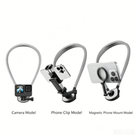 Logo/emballage personnalisés disponibles : Support magnétique pour le cou, support portable POV Vlog à dégagement rapide pour GoPro DJI Insta360 Phone