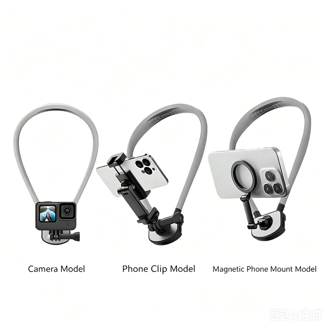 Custom Logo/Packaging Available:Magnetic Neck Mount Wearable POV Vlog Quick Release Holder for GoPro DJI Insta360 Phone