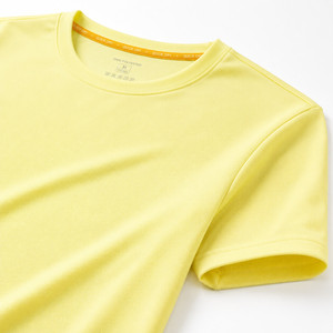 T-shirt de performance pour homme avec logo personnalisé, 340 g, 100 % polyester, séchage rapide, pour la gym et l'entraînement, vente en gros, tailles S-8XL, jaune - Product Image 4