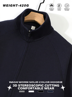 Blouson zippé à col montant double fermeture éclair pour homme, coupe oversize, style streetwear, couleur unie, automne, personnalisable, American Heavyweight