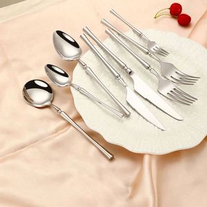 Juego de cubiertos de acero inoxidable dorado, cuchillo, tenedor, cuchara, cubertería para boda, juego de viaje, cubiertos dorados y plateados - Product Image 1