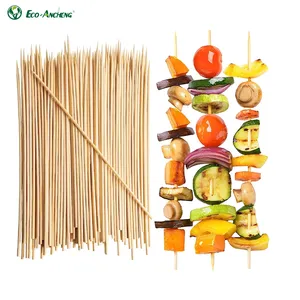 Barbecue Bamboo Sticks Large Bamboo Bbq Wood Stick Skewer 40 Cm Long Hot Dog Bamboo Barbecue Sticks