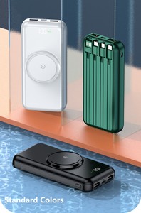 Nouvelle tendance, batterie externe <span class=keywords><strong>portable</strong></span> intelligente de haute qualité et bon marché, avec câble intégré à 4 fils, 20000 mAh, charge sans fil pour téléphone <span class=keywords><strong>portable</strong></span> - Product Image 5