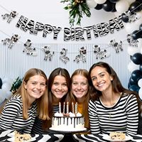 Spanduk Ulang Tahun Zebra Dekorasi Pesta Ulang Tahun Zebra untuk Anak Laki-laki Perempuan Latar Belakang Fotografi Bertema Safari Hutan