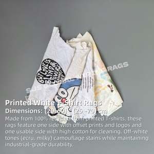 Trapos de limpieza blancos estampados IMPA 232906 - Trapos de algodón de alta calidad para limpieza en talleres, 20 kg, paños de limpieza blancos - Product Image 2