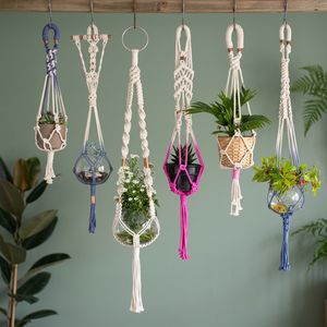 Kit Moderno de Macramé para Colgar Plantas, de Algodón, para Todas las Estaciones, para Hogar, Jardín y Restaurantes - Product Image 4