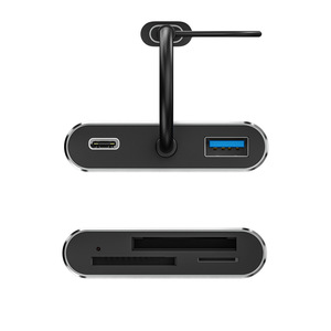 Lector de tarjetas USB 3.0 Hub tipo C, adaptador SD TF XQD, aleación de aluminio, gris espacial - Product Image 5
