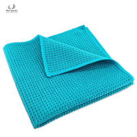 Serviette gaufrée en microfibre ultra absorbante 400 g/m² pour le séchage et le polissage des vitres de voiture, sans peluches ni traces, usage intensif