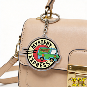 Porte-clés en acrylique <span class=keywords><strong>Mystery</strong></span> Express Retro <span class=keywords><strong>Van</strong></span>, breloque colorée style <span class=keywords><strong>Mystery</strong></span> <span class=keywords><strong>Machine</strong></span> avec lignes de vitesse pour clés, sacs, sacs à dos - Product Image 3