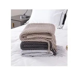 沙发套雪尼尔针织毯沙发巾床罩纯色睡眠毯