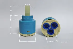 Смеситель для душа Wanhan Modern, 35 мм, с керамическим картриджем на плоской пластиковой основе, легкоочищаемый, синий, для ванной комнаты, давление 35 бар, гарантия 1 год - Product Image 2