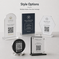 Base de Acrílico para Exhibición de Mesa con Formas Personalizadas, Panel de Acrílico con Código QR para Redes Sociales