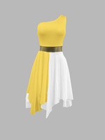Robe longue de danse de louange pour adulte, costumes de scène modernes métalliques, tenue de danse lyrique pour femme