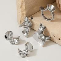 Gaovo – Ensemble de boucles d'oreilles créoles géométriques en acier inoxydable 316 plaqué or 18 carats pour femme, bijoux de mode minimalistes irréguliers pour mariage