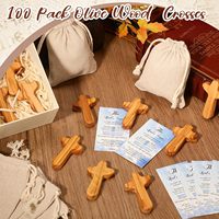 Croix Catholique en Bois Naturel Charme Artisanat Pendentif Cadeau de Pâques Prière pour le Christianisme Bois de Pin Tenant la Prière Objets Sacrés