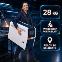 Soudeuse laser à fibre portable 3-en-1, machine de nettoyage manuelle, décapant de rouille 1500W refroidi par air pour la réparation de matériel ferroviaire