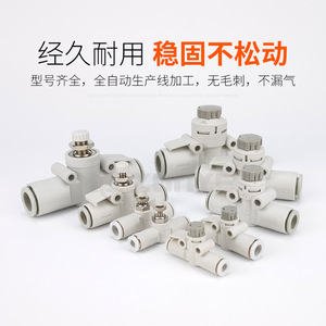 Válvula de Control de Velocidad Neumática AS1201F M5 04A, Conector de Tubería de Aire, Válvula de Aceleración de Cilindro, 1/4 Pulgada, Gas a Temperatura Normal - Product Image 2