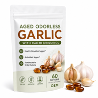Gélules d'ail sans OGM, sans gluten, sans odeur, vieillies, avec CoQ10 Ubiquinol, formule Clean Label pour le bien-être quotidien et la nutrition
