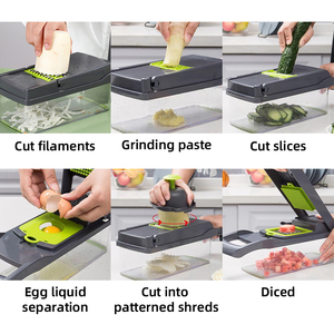 12 Uds 1 cortador de verduras de mandolina multifuncional accesorios de cocina prácticos/<span class=keywords><strong>Gadgets</strong></span> Manual picador de alimentos drenaje <span class=keywords><strong>PC</strong></span> inteligente - Product Image 6