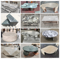 Maßgefertigter Couchtisch aus Grün-Weißem Onyx-Marmor für das Wohnzimmer, Rechteckiger Onyx-Jade-Marmor-Couchtisch