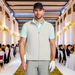 Men's Large Size Black Business Formal Single Breasted V-Neck <b>Suit</b> Vest Zipper Breathable Fabric OEM Service Spring/Autumn - Product Image 2