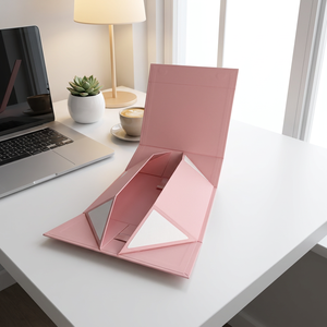 Sustainable Recycled Rigid Magnetic Folding Paper <b>Box</b> with Ribbon for Engagement Gift Set Portable Nail Polish Oil Fast Delivery - Product Image 3