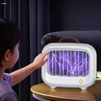 Nouvelle Génération Lampe Anti-Moustiques LED Portable d'Intérieur à Aspiration pour Piège à Mouches Électrique/à Piles ABS+PS Destructeur d'Insectes pour Chambre à Coucher