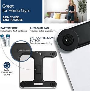 डिजिटल बॉडी स्केल सेंसर तकनीक 180 किलोग्राम क्षमता 6 मिमी टेम्पर्ड ग्लास बी इंडिकेटर होम बाथरूम के लिए फिटनेस स्वास्थ्य - Product Image 4