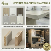 Lit superposé en bois multicouche Olive moderne, dimensions personnalisables, montage facile, garantie 5 ans pour usage commercial