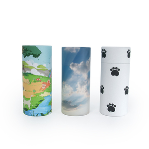 Modern <span class=keywords><strong>Paw</strong></span> Printing 100% Biodegradável Eco-Friendly Madeira Retângulo <span class=keywords><strong>Pet</strong></span> Cremação Cinzas Espalhamento Urna Tubo para Pequenos Animais - Product Image 6