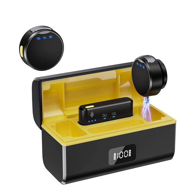 Professional M9 Wireless Lavalier Microphone with Noise Reduction Type C Charging Case for Conference & Live Streaming