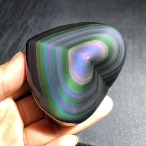 Venta al por Mayor de Corazones de Obsidiana Arcoíris Natural, Cristal Pulido Tallado, Adorno con Tema de Amor, Decoración Feng Shui para el Hogar, Regalo de Boda - Product Image 2