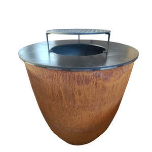 Vườn Nguồn Cung Cấp Hình Dạng Trứng Vườn Vòng Gỗ Đốt Lò Than Thấp Khói Carbon Thép Lửa Pit Với BBQ Nướng - Product Image 2