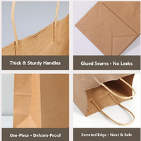 Sacs en papier kraft brun personnalisés en gros pour épicerie, cadeaux, shopping, vente au détail, boulangerie, à emporter, avec logo imprimé