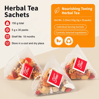 Sachets de thé pyramidaux aux herbes mixtes botaniques Kudzu et Papaye, mélange de plantes séchées, 5g*30 sachets par pochette