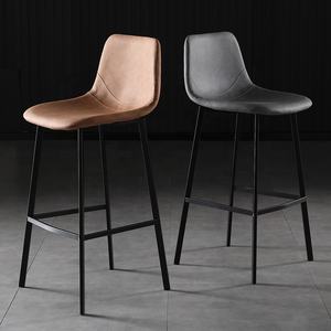 Tissu en cuir marron moderne, chaise de comptoir, avec cadre métallique noir industriel, pour café et Bar, bon marché, nouveauté - Product Image 4