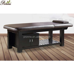 Cama facial de madera maciza para salón de belleza con almacenamiento/cama de tratamiento de belleza cosmética - Product Image 2