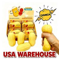 Mainan Fidget Squishy Kacang Jumbo Renyah dari Gudang USA, Mainan Remas Renyah, Suara Renyah, Bentuk Kacang Realistis, Lambat Mengembang