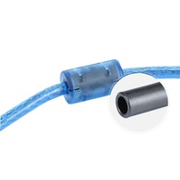 Kabel Ekstensi USB 2.0 Male to Female M/F Double Shielded (Foil Braided) Transparan Biru 1.5M