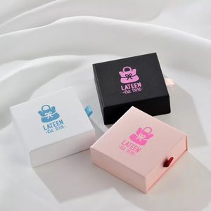 Custom Logo Thin Kraft Paper Sliding Drawer Jewelry Packaging <b>Box</b> <b>Gift</b> <b>Box</b> for Ring Necklace <b>Earrings</b> Bracelet - Product Image 1