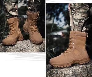 Haute qualité hommes en plein air hiver bottes chaudes désert Jungle chaussures d'entraînement en caoutchouc maille bottes tactiques noir - Product Image 6