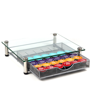 Porte-capsules de café, accessoire en verre trempé, à tiroirs, en métal, pour le rangement de <span class=keywords><strong>Dolce</strong></span> <span class=keywords><strong>Gusto</strong></span>, 36 pièces - Product Image 1