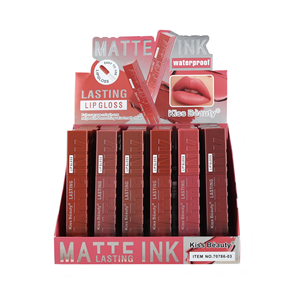 Brillo Labial Kiss Beauty, Resistente al Agua, de Larga Duración, Antiadherente, Fácil de Usar, Cobertura Total, Color Intenso, Suave, Acabado Mate - Product Image 1