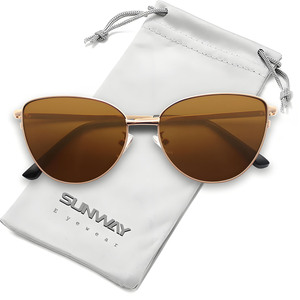 Nouvelles Lunettes de Soleil Femme Design Tendance Oeil de Chat Logo Personnalisé Luxe Vintage Métal Protection UV400 Confortables Monture Complète 2025 - Product Image 2