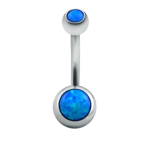 G23 Titanium Internal Threaded Opal Navel Rings <strong>Fashion</strong> <strong>Body</strong> <strong>Jewelry</strong> for Weddings and Engagements with Bell and Number Pattern - Product Image 2