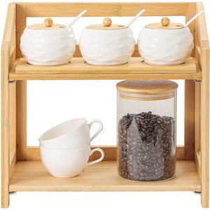 Étagère à épices en bambou sur mesure fabriquée en usine, étagère de rangement multifonctionnelle pour cosmétiques, amovible et pliable - Product Image 1