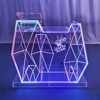 Ensemble de bar moderne en acrylique transparent avec lumières LED à changement de couleur, design durable et écologique pour bar à domicile et salle à manger